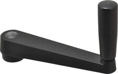 Value Collection - 1.38" Hub Diam x 1.02" Hub Height Crank Handle - 3/4" Round Bore, Aluminum Black Powder Crank Body - USA Tool & Supply