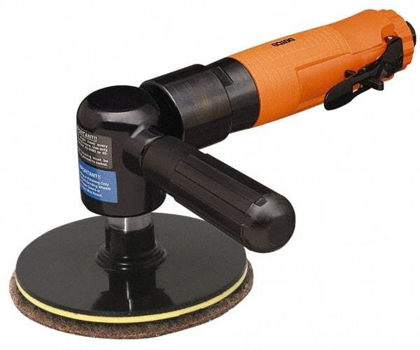 Cleco - 5" Pad Diam, 9,000 RPM, 0.6 hp, Handheld Pneumatic Buffer - 30 CFM, 5/8-11" Spindle Thread, 1/4" Inlet - USA Tool & Supply