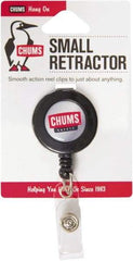 Chums - 36 Inch Long, Retractable ID Holder Strap - Black, Clip On - USA Tool & Supply