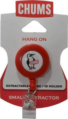 Chums - 36 Inch Long, Retractable ID Holder Strap - Red, Clip On - USA Tool & Supply