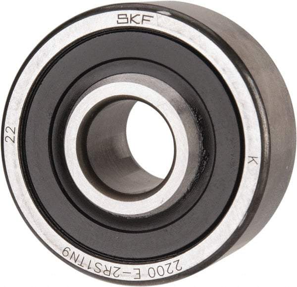 SKF - 10mm Bore Diam, 30mm OD, Double Seal Self Aligning Radial Ball Bearing - 14mm Wide, 2 Rows, Round Bore, 389 Lb Static Capacity, 1,810 Lb Dynamic Capacity - USA Tool & Supply