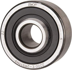 SKF - 10mm Bore Diam, 30mm OD, Double Seal Self Aligning Radial Ball Bearing - 14mm Wide, 2 Rows, Round Bore, 389 Lb Static Capacity, 1,810 Lb Dynamic Capacity - USA Tool & Supply
