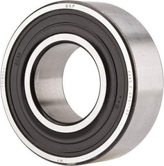 SKF - 25mm Bore Diam, 52mm OD, Double Seal Self Aligning Radial Ball Bearing - 18mm Wide, 2 Rows, Round Bore, 989 Lb Static Capacity, 3,780 Lb Dynamic Capacity - USA Tool & Supply