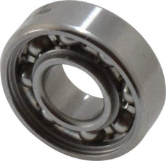 SKF - 1/4" Bore Diam, 5/8" OD, Open Deep Groove Radial Ball Bearing - 0.196" Wide, 1 Row, Round Bore, 139 Lb Static Capacity, 332 Lb Dynamic Capacity - USA Tool & Supply