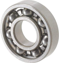 SKF - 3/8" Bore Diam, 7/8" OD, Open Deep Groove Radial Ball Bearing - 7/32" Wide, 1 Row, Round Bore, 301 Lb Static Capacity, 746 Lb Dynamic Capacity - USA Tool & Supply