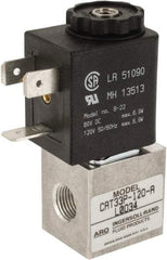 ARO/Ingersoll-Rand - 1/8", CAT Series 3-Way 2-Position Body Ported Stacking Solenoid Valve - 24 VDC, 0.048 CV Rate, 2.43" High x 7/8" Long - USA Tool & Supply