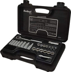 Blackhawk by Proto - 24 Piece 3/8" Drive Deep Well Socket Set - 6 Points, 5/8" to 5/8" 7mm to 19mm Range, Metric Measurement Standard - USA Tool & Supply