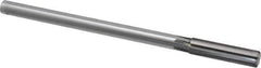Made in USA - 1/2" Carbide-Tipped 6 Flute Chucking Reamer - Straight Flute, 2" Straight Shank, 2" Flute Length, 8" OAL - USA Tool & Supply