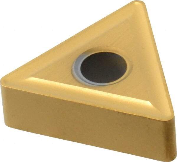 Interstate - TNMG332 Grade TCN55 Carbide Turning Insert - TiN Finish, 60° Triangle, 3/8" Inscr Circle, 3/16" Thick, 1/32" Corner Radius - USA Tool & Supply