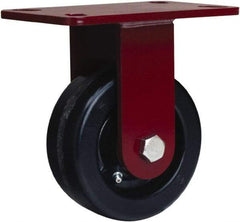 Hamilton - 5" Diam x 2" Wide x 6-3/4" OAH Top Plate Mount Rigid Caster - Phenolic, 1,000 Lb Capacity, Straight Roller Bearing, 4-1/2 x 6-1/2" Plate - USA Tool & Supply