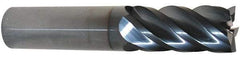 ProMax - 7/16", 1" LOC, 7/16" Shank Diam, 2-3/4" OAL, 5 Flute, Solid Carbide Square End Mill - Single End, AlTiN Finish, Spiral Flute, 40° Helix, Centercutting, Right Hand Cut, Right Hand Flute, Series 112 - USA Tool & Supply