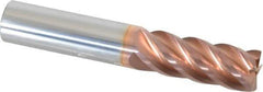ProMax - 1/2", 1-1/4" LOC, 1/2" Shank Diam, 3" OAL, 5 Flute, Solid Carbide Square End Mill - Single End, TiCN Finish, Spiral Flute, 40° Helix, Centercutting, Right Hand Cut, Right Hand Flute, Series 112 - USA Tool & Supply