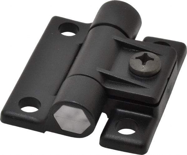 80/20 Inc. - 2-1/2" Long x 2-1/4" Wide x 0.77" Thick, Adjustable Hinge - Black Acetal - USA Tool & Supply