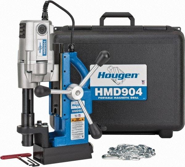 Hougen - 3/4" Chuck, 2" Travel, Portable Magnetic Drill Press - 450 RPM, 9 Amps, 1035 Watts, 115 Volts - USA Tool & Supply