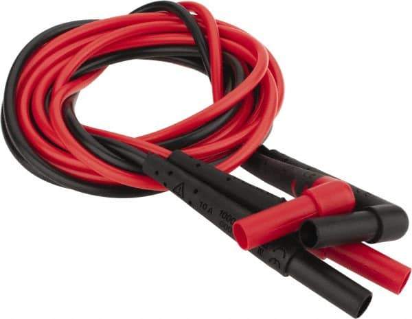 Fluke - Red/Black Electrical Test Equipment Leads - Use with Test Probes - USA Tool & Supply