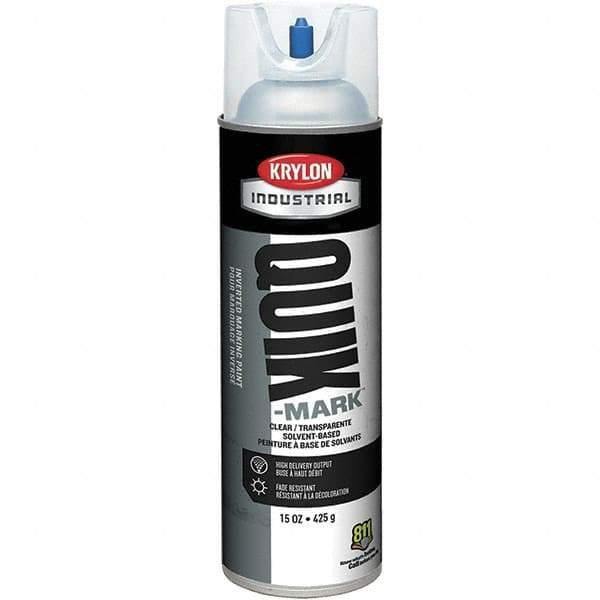 Krylon - 20 fl oz Clear Marking Paint - 50 to 60 Sq Ft Coverage, Solvent-Based Formula - USA Tool & Supply