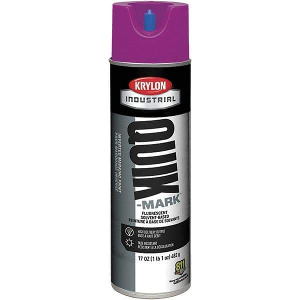 Krylon - 20 fl oz Purple Marking Paint - 50 to 60 Sq Ft Coverage, Solvent-Based Formula - USA Tool & Supply