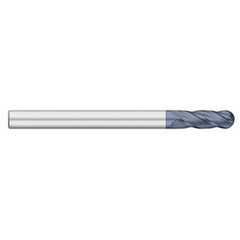 Titan USA - Ball End Mills; Mill Diameter (Inch): 3/8 ; Mill Diameter (Decimal Inch): 0.3750 ; Number of Flutes: 4 ; Length of Cut (Inch): 1-1/2 ; Length of Cut (Decimal Inch): 1.5000 ; Material: Solid Carbide - Exact Industrial Supply