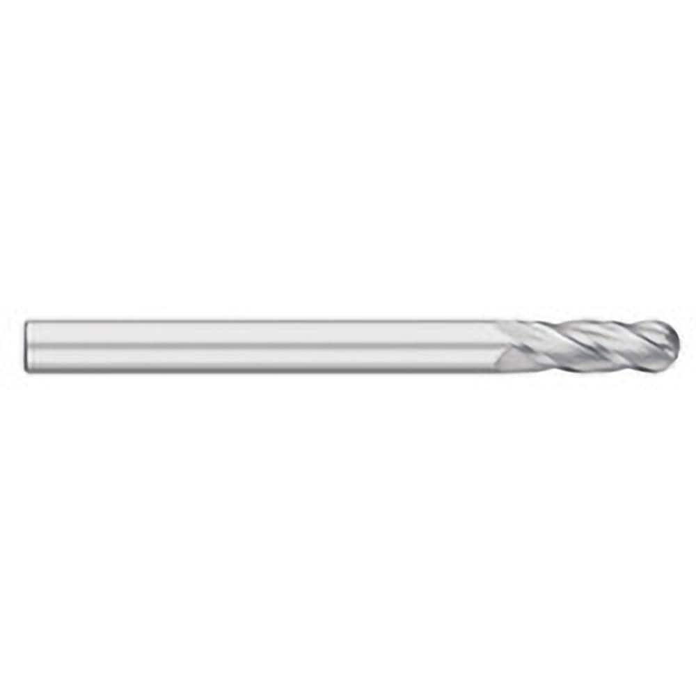 Titan USA - Ball End Mills; Mill Diameter (Inch): 1/2 ; Mill Diameter (Decimal Inch): 0.5000 ; Number of Flutes: 4 ; Length of Cut (Inch): 1-1/2 ; Length of Cut (Decimal Inch): 1.5000 ; Material: Solid Carbide - Exact Industrial Supply