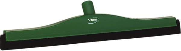 Vikan - 20" Foam Rubber Blade Bench Squeegee - Double Edge, Green, Plastic Holder - USA Tool & Supply