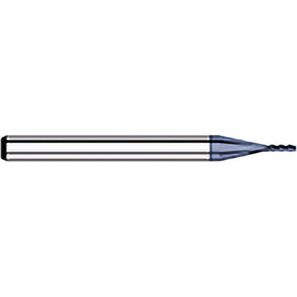 Corner Radius End Mill: 1/16″ Dia, 0.186″ LOC, 1/64″ Radius, 4 Flutes, Solid Carbide 1-1/2″ OAL, 1/8″ Shank Dia, 30 ° Helix, AlTiN Coated, Corner Radius End, Centercutting