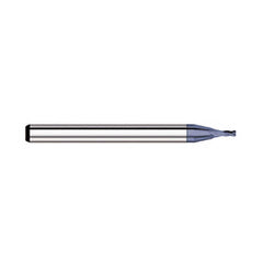 Corner Radius End Mill: 3/64″ Dia, 0.071″ LOC, 1/64″ Radius, 4 Flutes, Solid Carbide 1-1/2″ OAL, 1/8″ Shank Dia, 30 ° Helix, AlTiN Coated, Corner Radius End, Centercutting