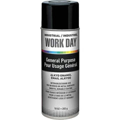 Krylon - Black, Gloss, Enamel Spray Paint - 9 to 13 Sq Ft per Can, 10 oz Container, Use on Ceramics, Glass, Metal, Plaster, Wood - USA Tool & Supply