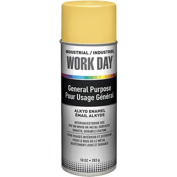 Krylon - Yellow, Gloss, Enamel Spray Paint - 9 to 13 Sq Ft per Can, 10 oz Container, Use on Ceramics, Glass, Metal, Plaster, Wood - USA Tool & Supply