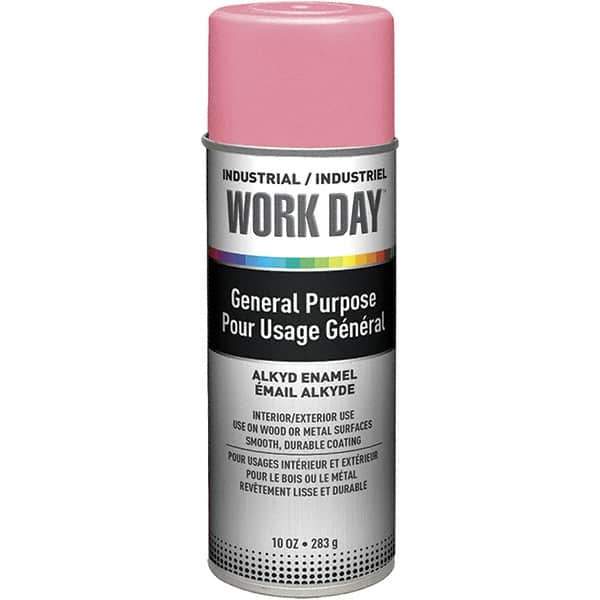 Krylon - Pink, Gloss, Enamel Spray Paint - 9 to 13 Sq Ft per Can, 10 oz Container, Use on Ceramics, Glass, Metal, Plaster, Wood - USA Tool & Supply