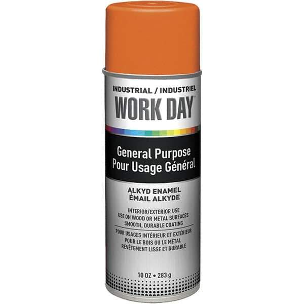 Krylon - Orange, Gloss, Enamel Spray Paint - 9 to 13 Sq Ft per Can, 10 oz Container, Use on Ceramics, Glass, Metal, Plaster, Wood - USA Tool & Supply