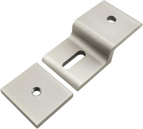 80/20 Inc. - 45mm Wide, Open Shelving Accessory/Component - Aluminum, Clear Anodized Finish, 87mm Long, Use with 45 Series & Bolt Kits 75-3619 & 11-8318 - USA Tool & Supply