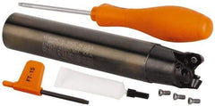Kennametal - 32mm Cutting Diam, 32mm Shank Diam, 1.26" Max Depth of Cut, Straight Shank Indexable Copy End Mill - 3 Inserts, RP.T 1204M0.. Insert, Through Coolant - USA Tool & Supply