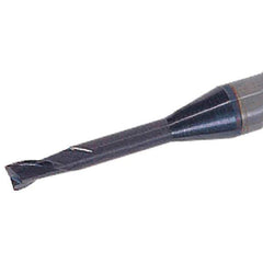 Iscar - 2mm, 3mm LOC, 4mm Shank Diam, 45mm OAL, 2 Flute, Solid Carbide Square End Mill - Single End, TiAlN Finish, Spiral Flute, 30° Helix, Right Hand Cut, Right Hand Flute - USA Tool & Supply