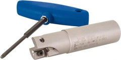 Iscar - 1" Cut Diam, 0.472" Max Depth of Cut, 1" Shank Diam, 4" OAL, Indexable Square Shoulder Helical End Mill - H490 AN.X 12 Inserts, Weldon Shank, 90° Lead Angle, Through Coolant, Series Helido - USA Tool & Supply