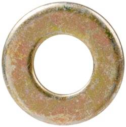 Made in USA - #10 Screw, Grade 1008/1010 Steel Standard Flat Washer - 0.219" ID x 0.438" OD, 0.042" Thick, Cadmium-Plated Finish, Meets Military Specifications - USA Tool & Supply