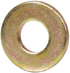 Made in USA - #10 Screw, Grade 1008/1010 Steel Standard Flat Washer - 1/4" ID x 0.562" OD, 0.06" Thick, Cadmium-Plated Finish, Meets Military Specifications - USA Tool & Supply