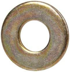 Made in USA - 1/4" Screw, Grade 1008/1010 Steel Standard Flat Washer - 0.281" ID x 5/8" OD, 0.06" Thick, Cadmium-Plated Finish, Meets Military Specifications - USA Tool & Supply