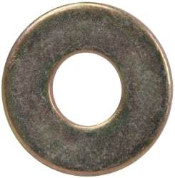 Made in USA - 1/4" Screw, Grade 1008/1010 Steel Standard Flat Washer - 0.312" ID x 0.734" OD, 0.06" Thick, Cadmium-Plated Finish, Meets Military Specifications - USA Tool & Supply