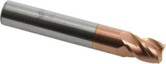 Accupro - 11mm, 14mm LOC, 12mm Shank Diam, 76mm OAL, 4 Flute, Solid Carbide Square End Mill - Single End, TiCN Finish, Spiral Flute, 40° Helix, Centercutting, Right Hand Cut, Right Hand Flute - USA Tool & Supply