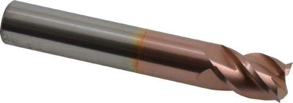 Accupro - 12mm, 16mm LOC, 12mm Shank Diam, 76mm OAL, 4 Flute, Solid Carbide Square End Mill - Single End, TiCN Finish, Spiral Flute, 40° Helix, Centercutting, Right Hand Cut, Right Hand Flute - USA Tool & Supply