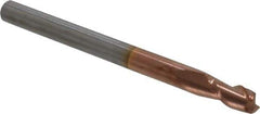 Accupro - 4mm, 8mm LOC, 4mm Shank Diam, 50mm OAL, 2 Flute, Solid Carbide Square End Mill - Single End, TiCN Finish, Spiral Flute, 40° Helix, Centercutting, Right Hand Cut, Right Hand Flute - USA Tool & Supply