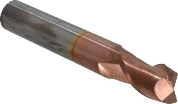 Accupro - 12mm, 0.629" LOC, 12mm Shank Diam, 76mm OAL, 2 Flute, Solid Carbide Square End Mill - Single End, TiCN Finish, Spiral Flute, 40° Helix, Centercutting, Right Hand Cut, Right Hand Flute - USA Tool & Supply