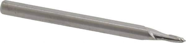 Accupro - 1.5mm Diam, 3mm LOC, 2 Flute Solid Carbide Ball End Mill - Uncoated, Single End, 38mm OAL, 3mm Shank Diam, Spiral Flute - USA Tool & Supply