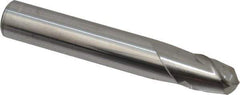 Accupro - 11mm Diam, 14mm LOC, 2 Flute Solid Carbide Ball End Mill - Uncoated, Single End, 76mm OAL, 12mm Shank Diam, Spiral Flute - USA Tool & Supply
