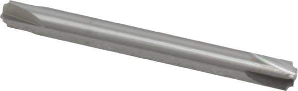 Accupro - 0.04" Radius, 1/4" Mill Diam, 4 Flute Solid Carbide Corner Rounding End Mill - Double End, Uncoated, 2-1/2" OAL, 1/4" Shank Diam - USA Tool & Supply