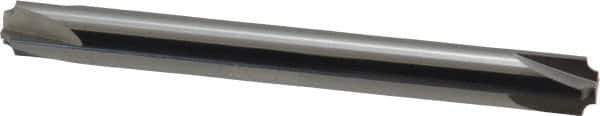 Accupro - 0.046" Radius, 1/4" Mill Diam, 4 Flute Solid Carbide Corner Rounding End Mill - Double End, Uncoated, 2-1/2" OAL, 1/4" Shank Diam - USA Tool & Supply