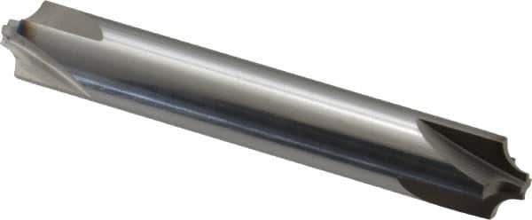 Accupro - 0.118" Radius, 3/8" Mill Diam, 4 Flute Solid Carbide Corner Rounding End Mill - Double End, Uncoated, 2-1/2" OAL, 3/8" Shank Diam - USA Tool & Supply