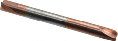 Accupro - 0.01" Radius, 3/16" Mill Diam, 4 Flute Solid Carbide Corner Rounding End Mill - Double End, TiCN Finish, 2" OAL, 3/16" Shank Diam - USA Tool & Supply