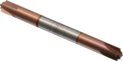 Accupro - 0.035" Radius, 3/16" Mill Diam, 4 Flute Solid Carbide Corner Rounding End Mill - Double End, TiCN Finish, 2" OAL, 3/16" Shank Diam - USA Tool & Supply