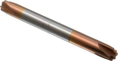 Accupro - 0.046" Radius, 1/4" Mill Diam, 4 Flute Solid Carbide Corner Rounding End Mill - Double End, TiCN Finish, 2-1/2" OAL, 1/4" Shank Diam - USA Tool & Supply